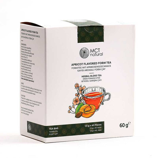 Formed tea with apricot flavor 
